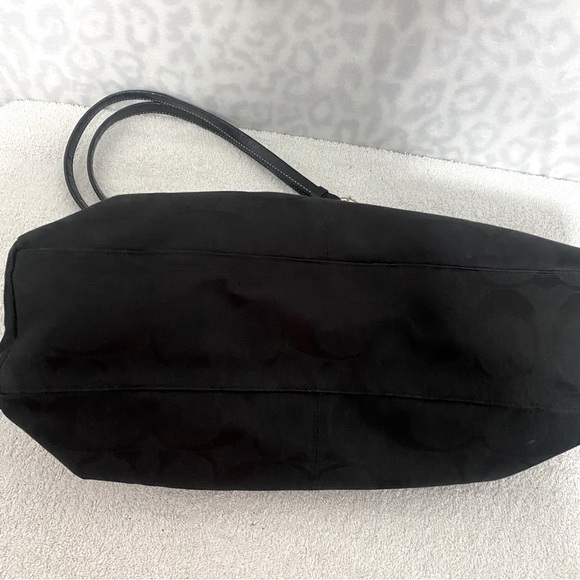 Coach Gabby Signature Authentic Black Canvas Monogram Tote Shoulder Bag Large - Picture 8 of 12